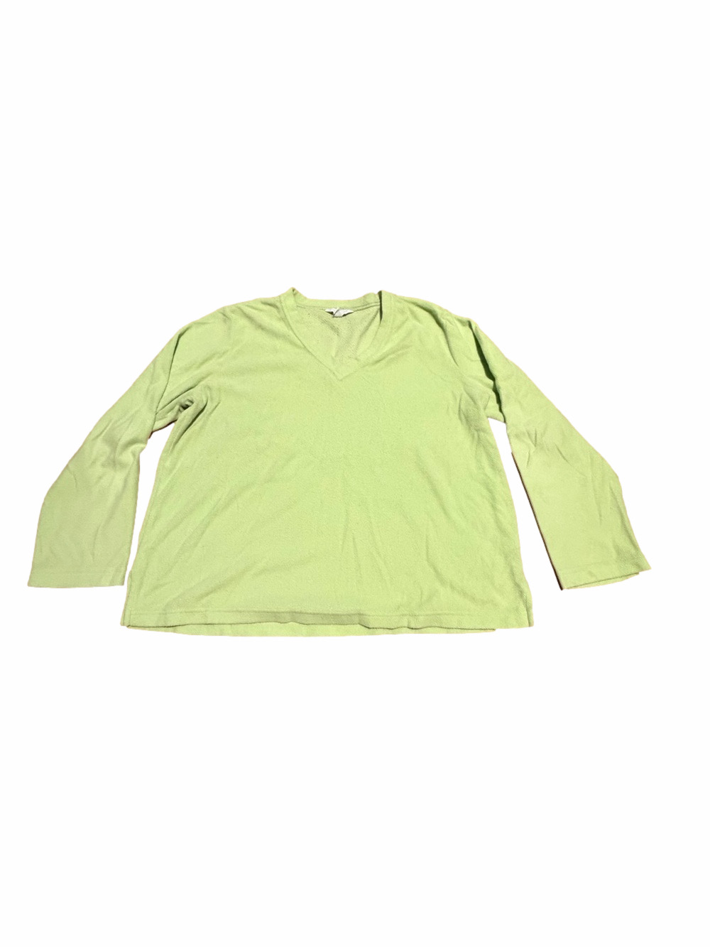 Charter Club Intimates Light Green V-Neck Long Sleeve Pajama Top